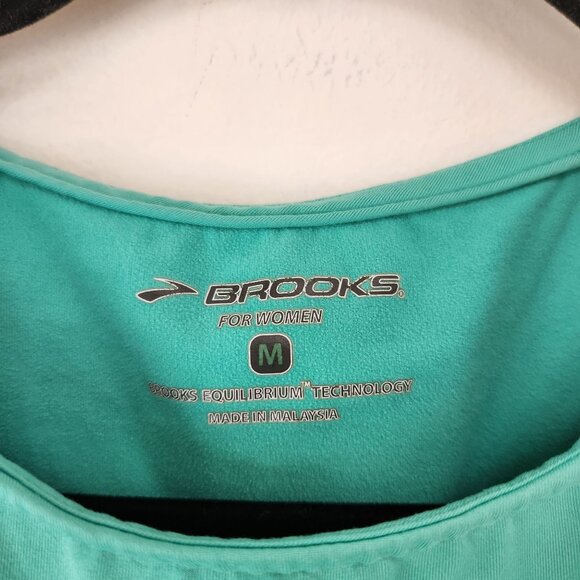 Brooks Teal Green Long Sleeve Athletic Shirt Workout Running Women's M - Picture 5 of 7